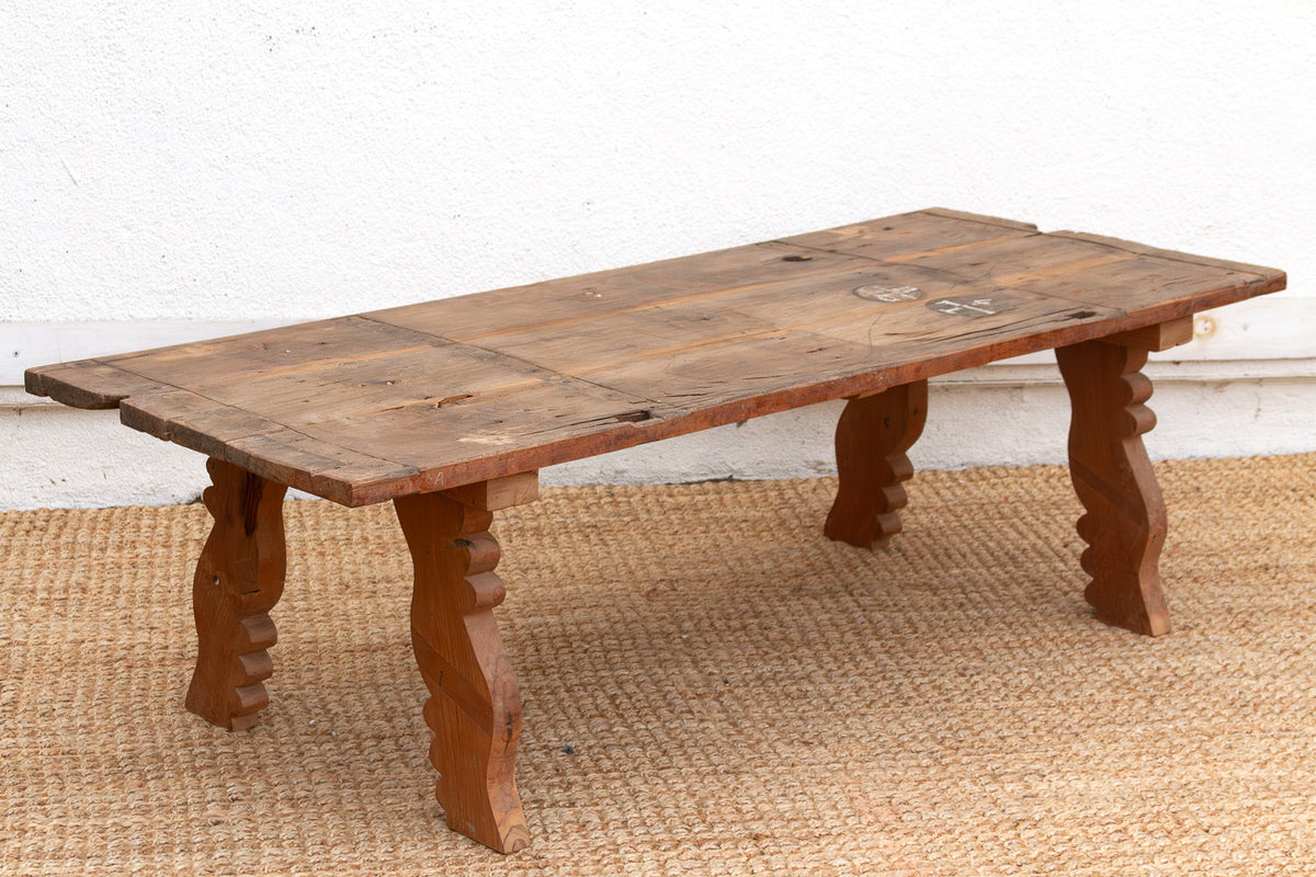 Antique Oxidized Teak South India Coffee Table (Trade)