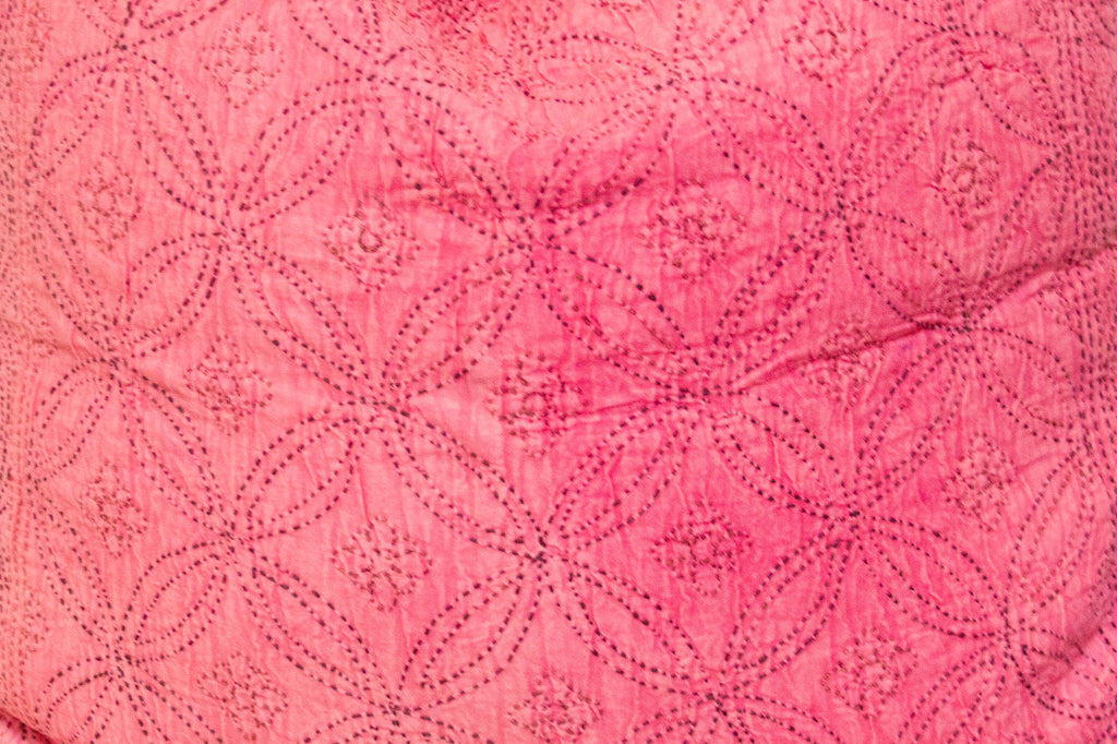 Cherry Blossom Hand-Stitched Pillow Cover