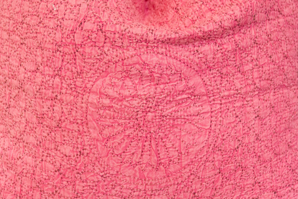 Candy Pink Hand-Stitched Pillow Cover