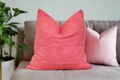 Candy Pink Hand-Stitched Pillow Cover