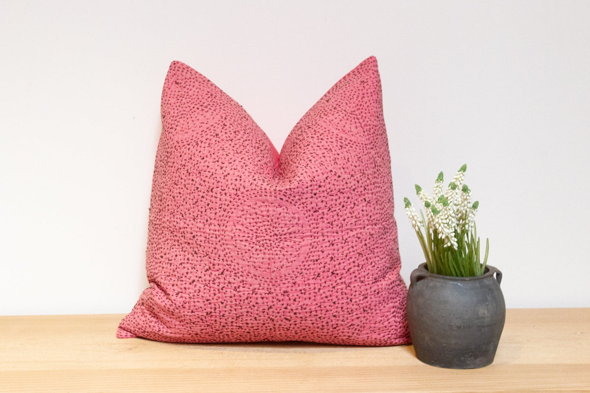 Cameo Pink Hand-Stitched Pillow Cover