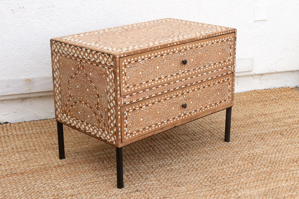 One-Of-A-Kind Heritage Inlay Chest of 2 Drawers