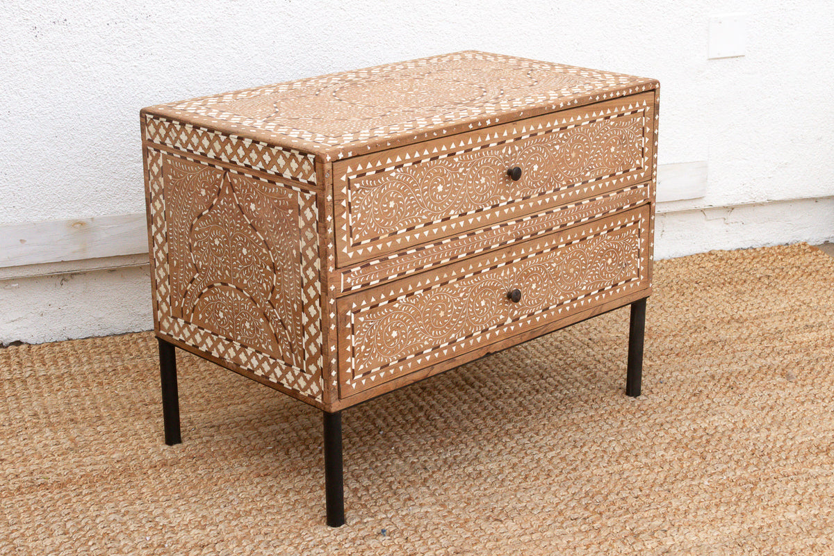 One-Of-A-Kind Heritage Inlay Chest of 2 Drawers