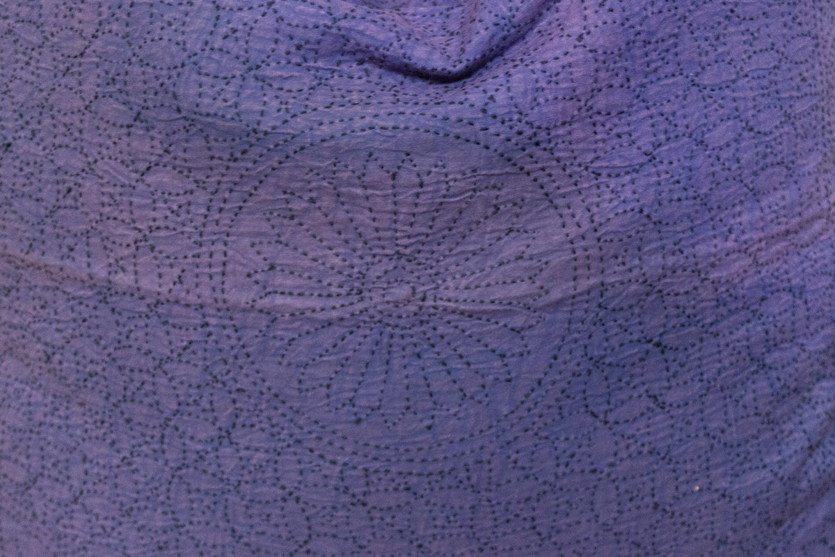 Violet Hand-Stitched Pillow Cover