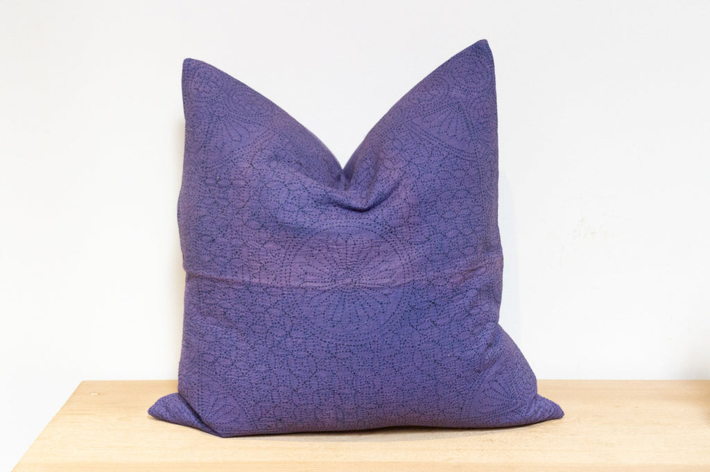 Violet Hand-Stitched Pillow Cover