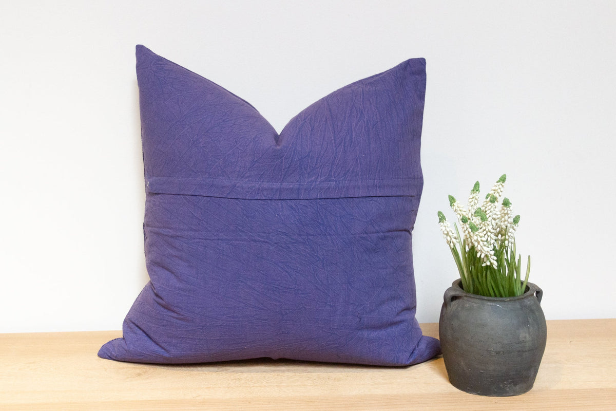 Violet Hand-Stitched Pillow Cover