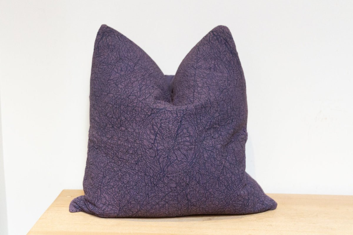 Dark Violet Hand-Stitched Pillow Cover