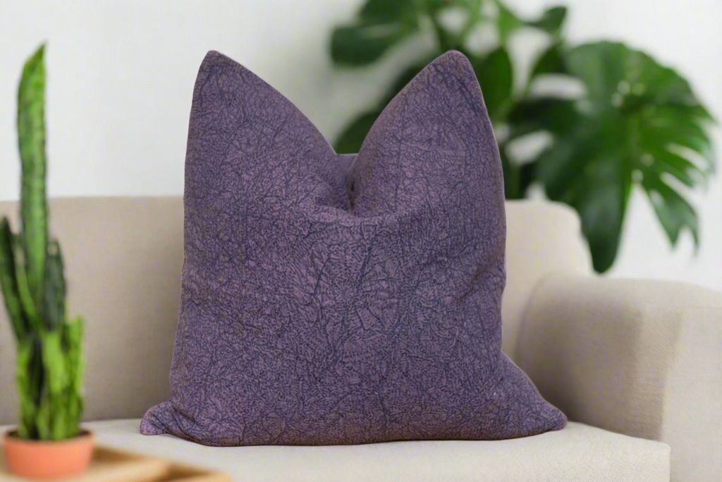 Dark Violet Hand-Stitched Pillow Cover