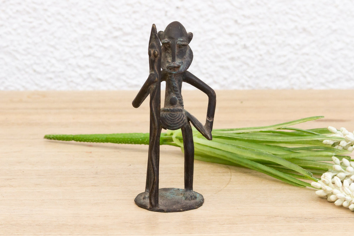 Miniature African Dogon Bronze Figure