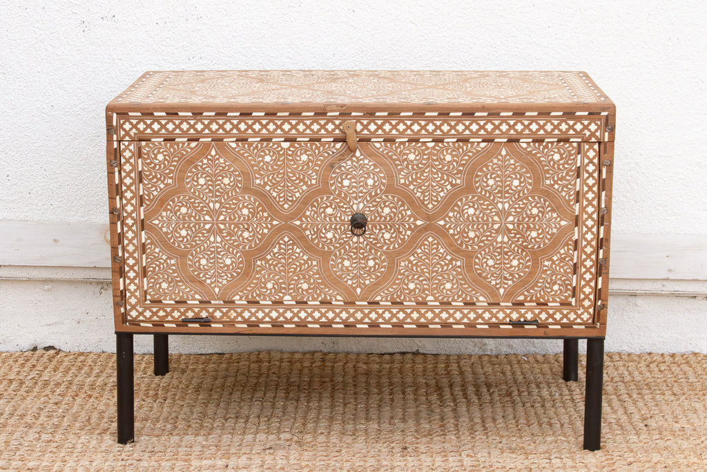 Heirloom 19th Century Inlay Chest w/Drop Down Door (Trade)