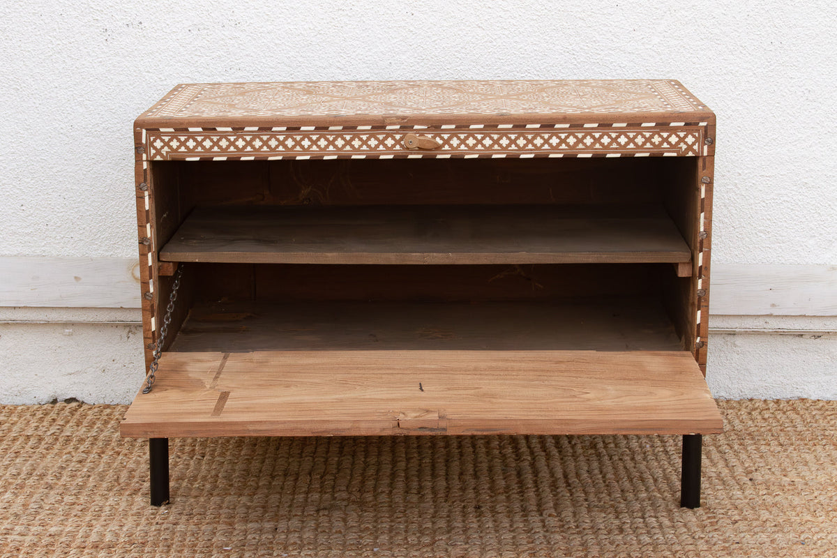 Heirloom 19th Century Inlay Chest w/Drop Down Door (Trade)