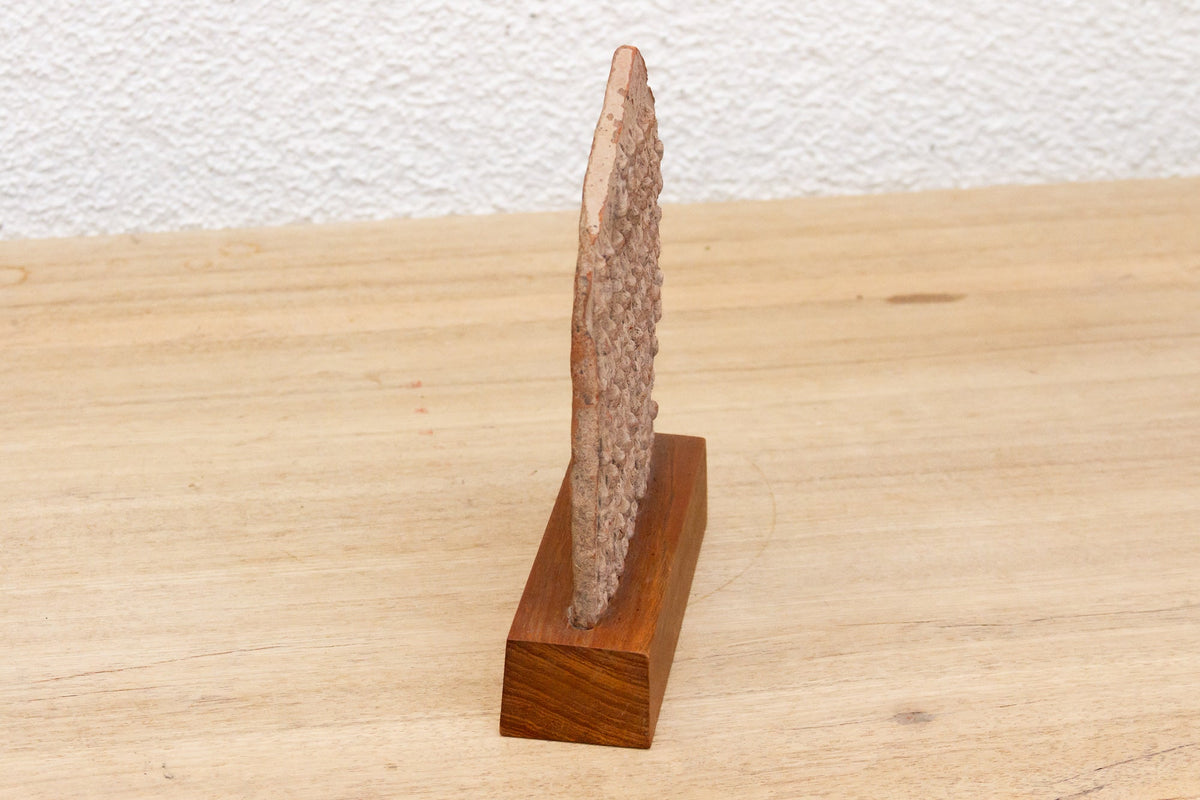 Terracotta Buddhist Votive Tablet on Custom Stand