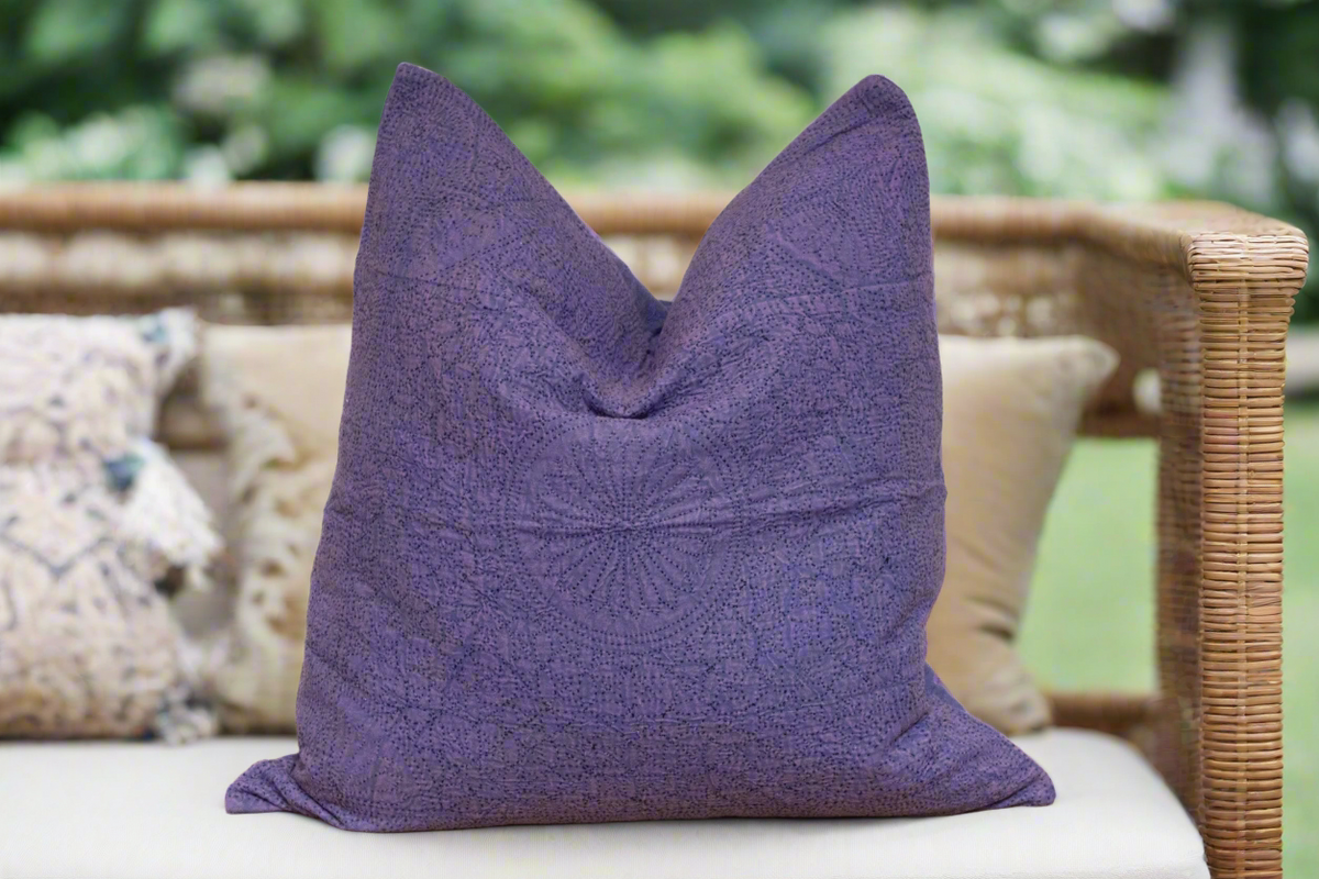 Dark Orchid Hand-Stitched Pillow Cover