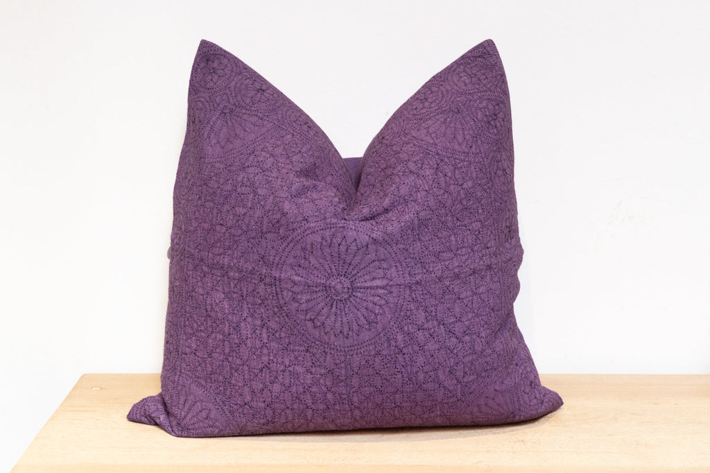 Periwinkle Purple Hand-Stitched Pillow Cover
