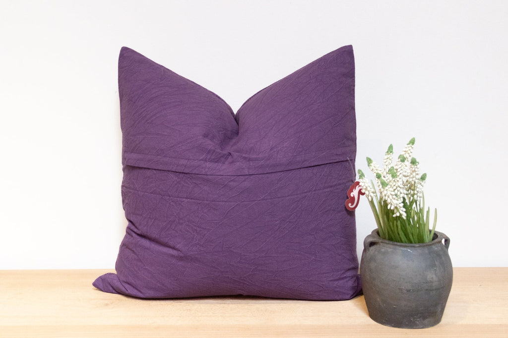 Periwinkle Purple Hand-Stitched Pillow Cover