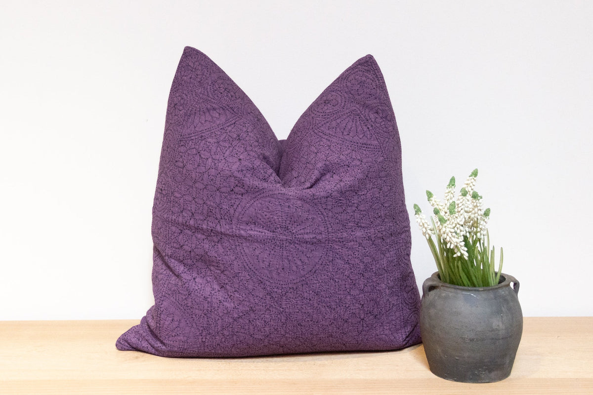 Ripe Plum Hand-Stitched Pillow Cover