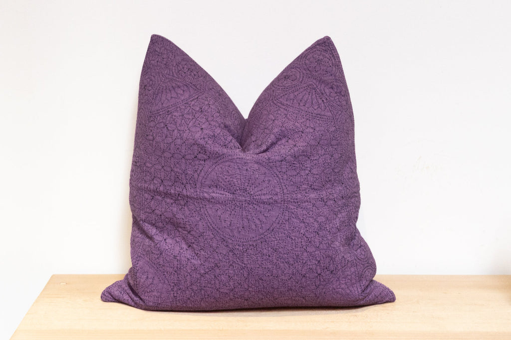 Ripe Plum Hand-Stitched Pillow Cover