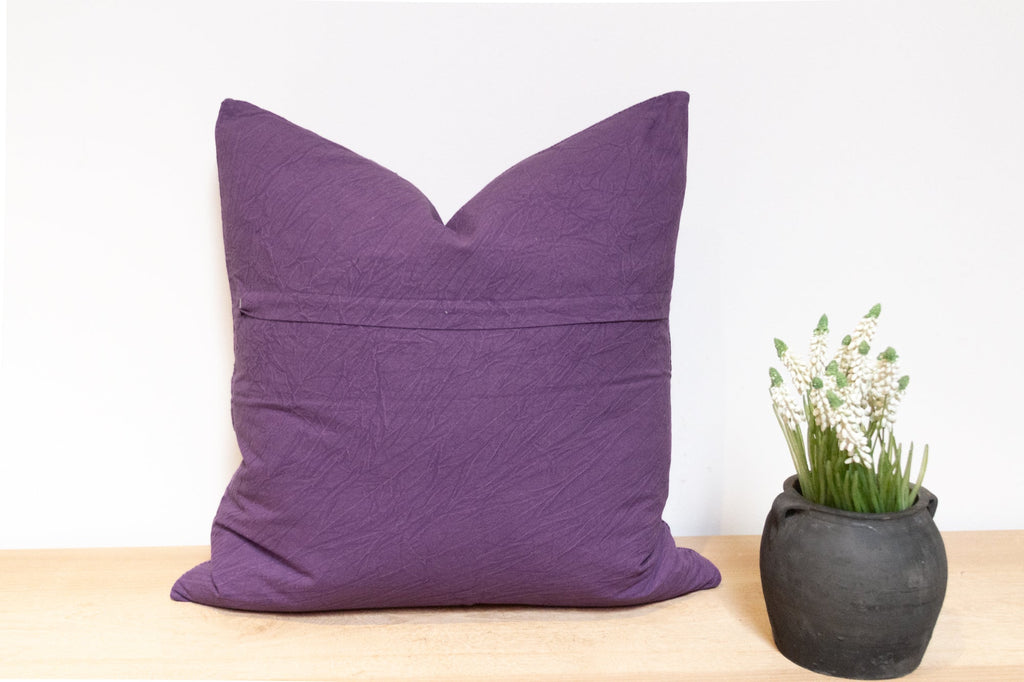Ripe Plum Hand-Stitched Pillow Cover
