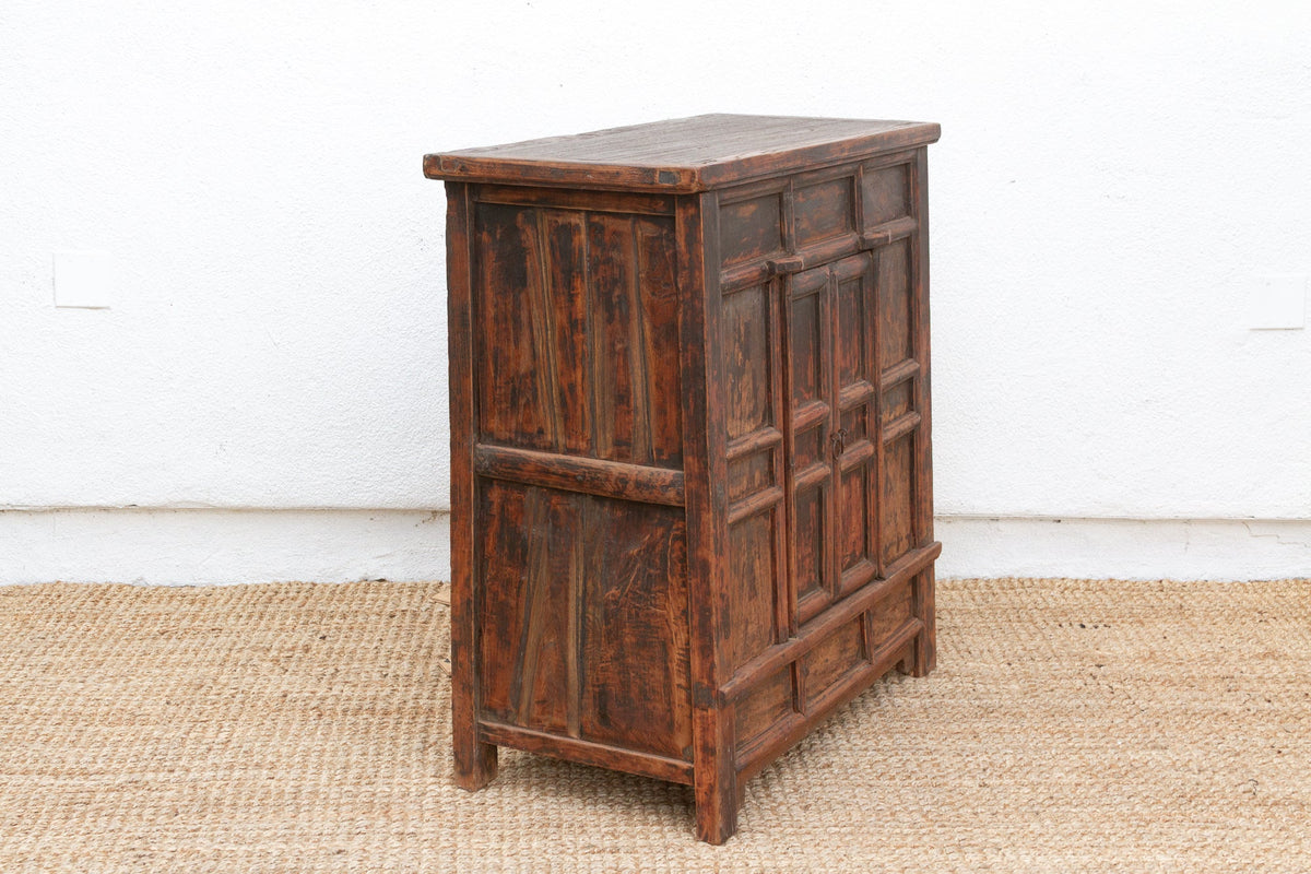 Antique Provincial 2 Door Rustic Asian Cabinet