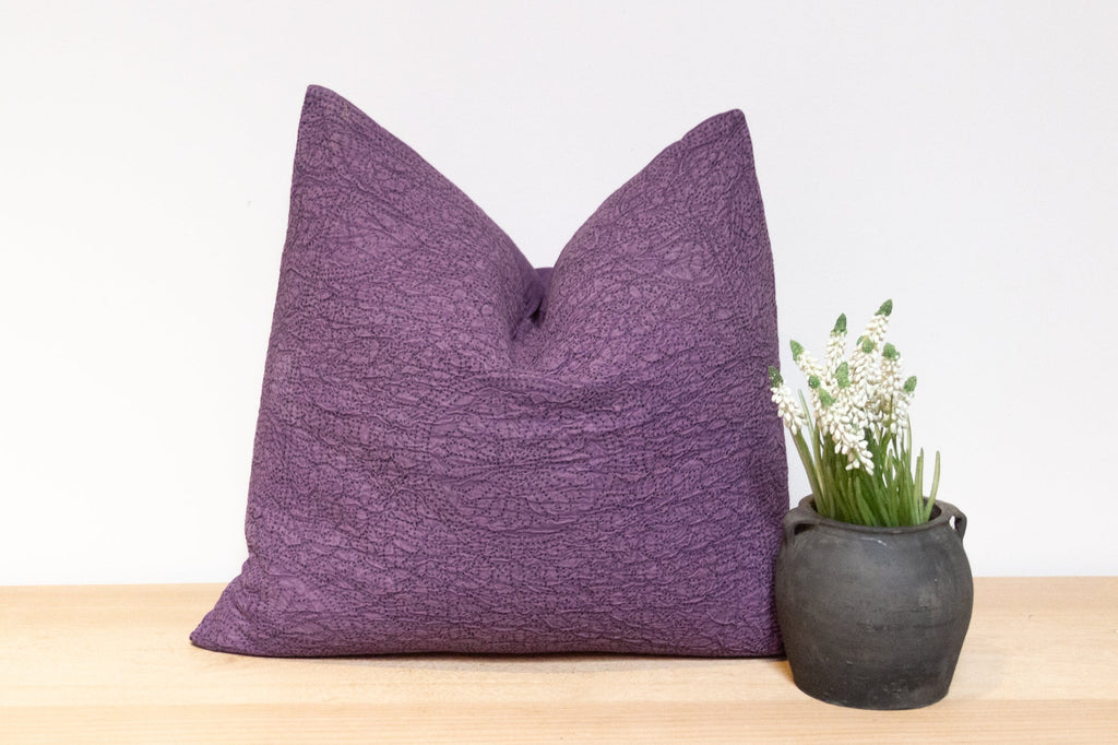 Purple Rain Hand-Stitched Pillow Cover