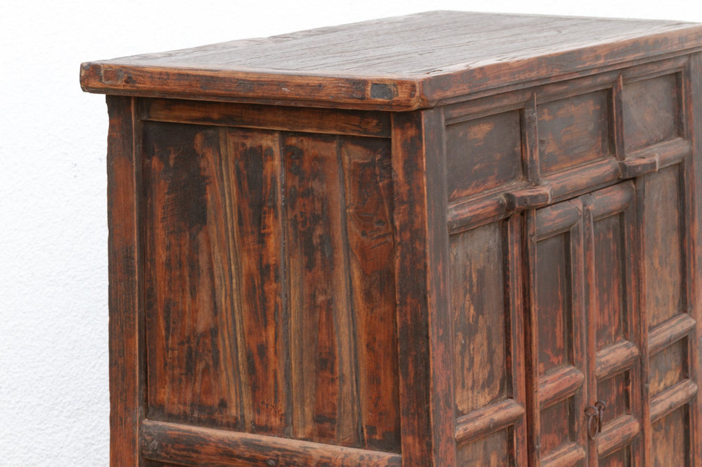 Antique Provincial 2 Door Rustic Asian Cabinet