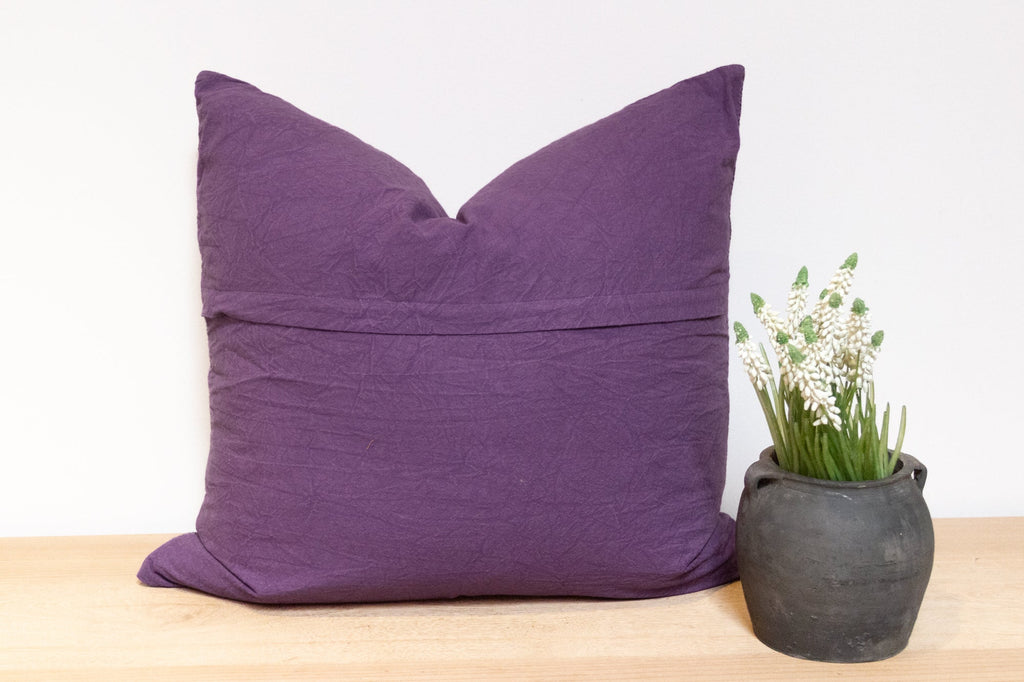 Purple Rain Hand-Stitched Pillow Cover
