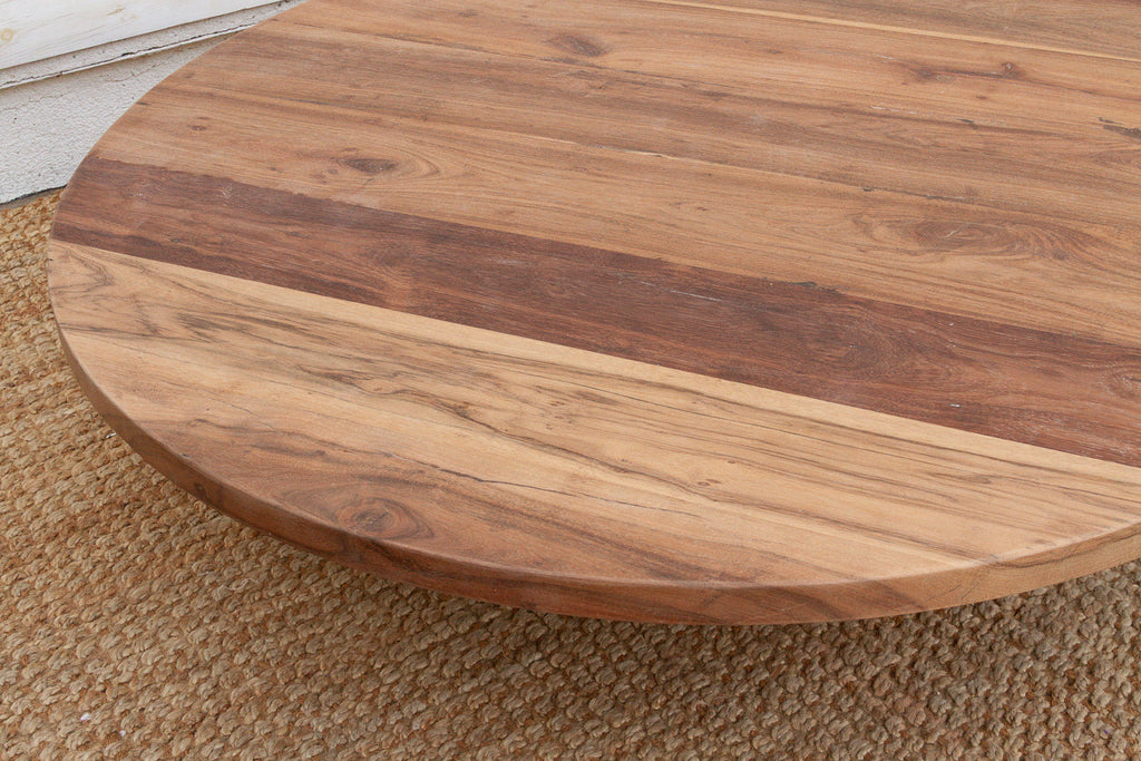 48" DM Round Sculptural Teak Coffee Table (Trade)