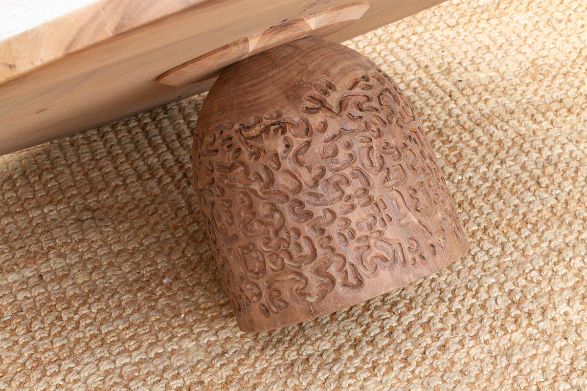 48" DM Round Sculptural Teak Coffee Table (Trade)
