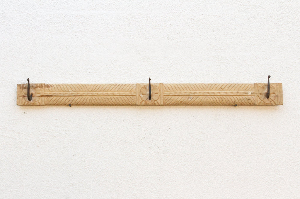 Farmhouse Style Carved Teak Wall Hook