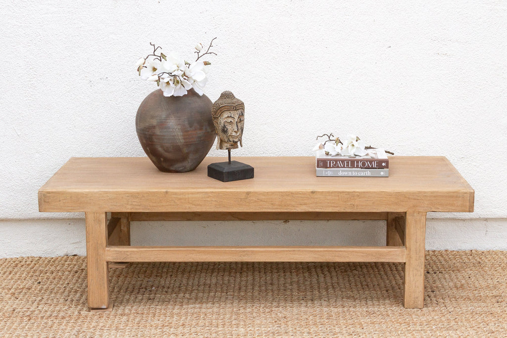 Long Cozy Farmhouse Wood Coffee Table