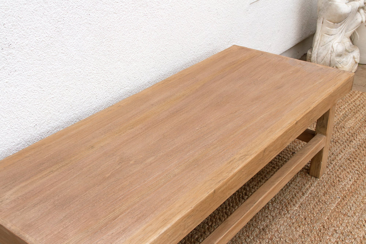 Long Cozy Farmhouse Wood Coffee Table
