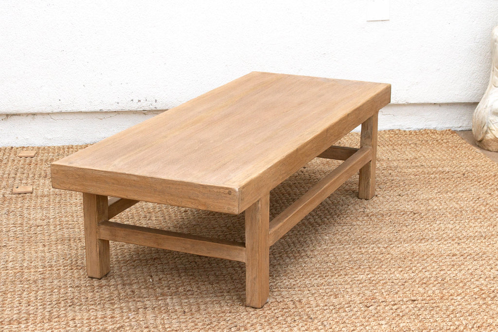 Long Cozy Farmhouse Wood Coffee Table