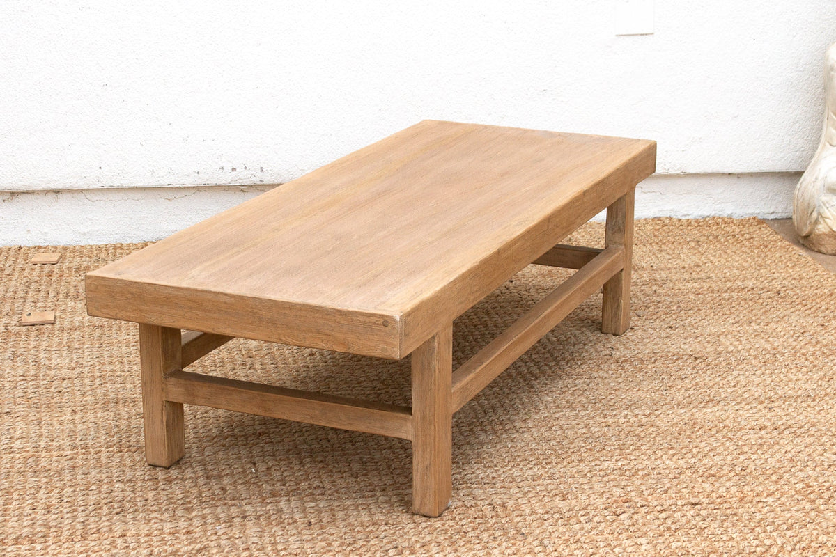 Long Cozy Farmhouse Wood Coffee Table