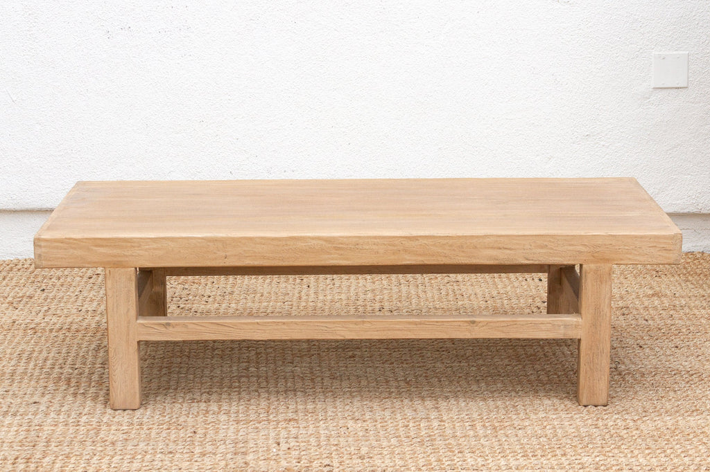 Long Cozy Farmhouse Wood Coffee Table