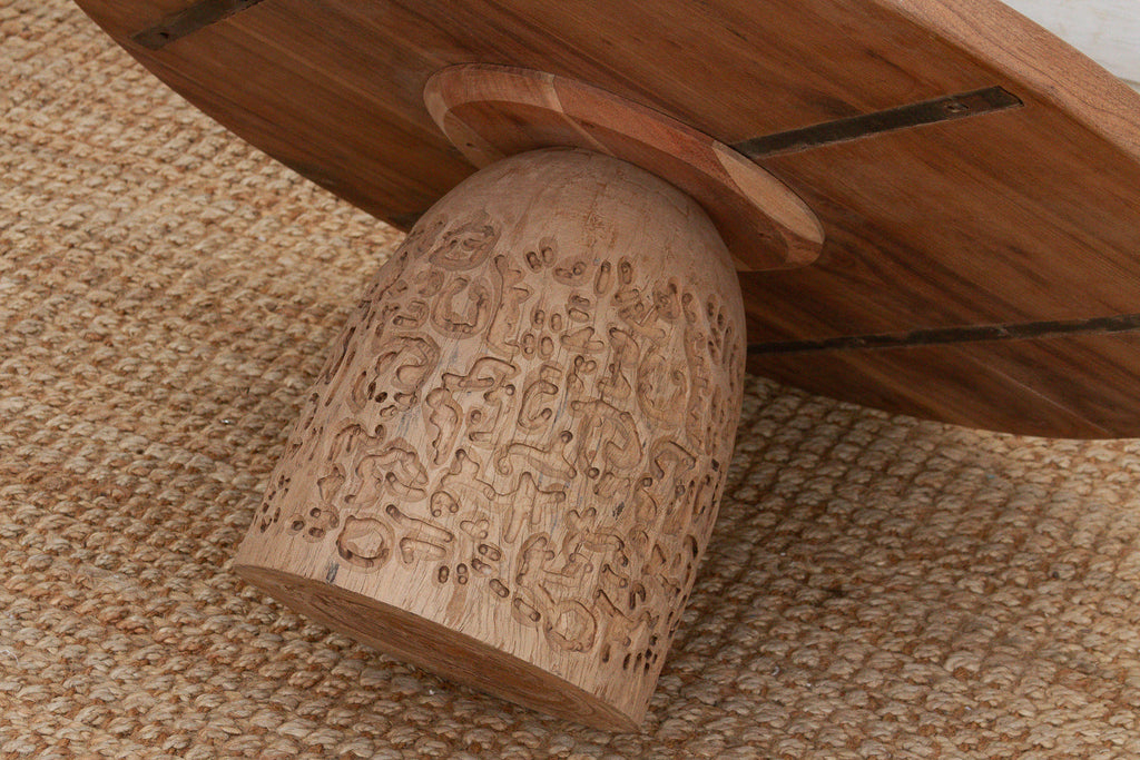 Reclaimed Teak Organic Modern Round Coffee Table