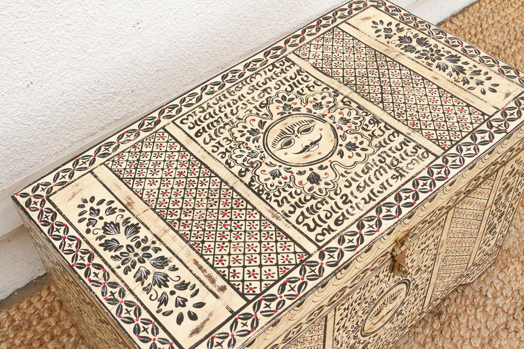 Vintage "Surya" Sun-face Painted Chest