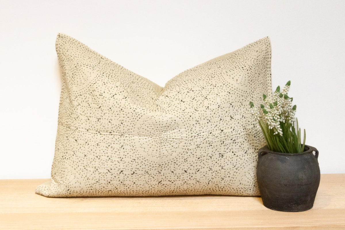 Seashell White Hand-Stitched Pillow Cover