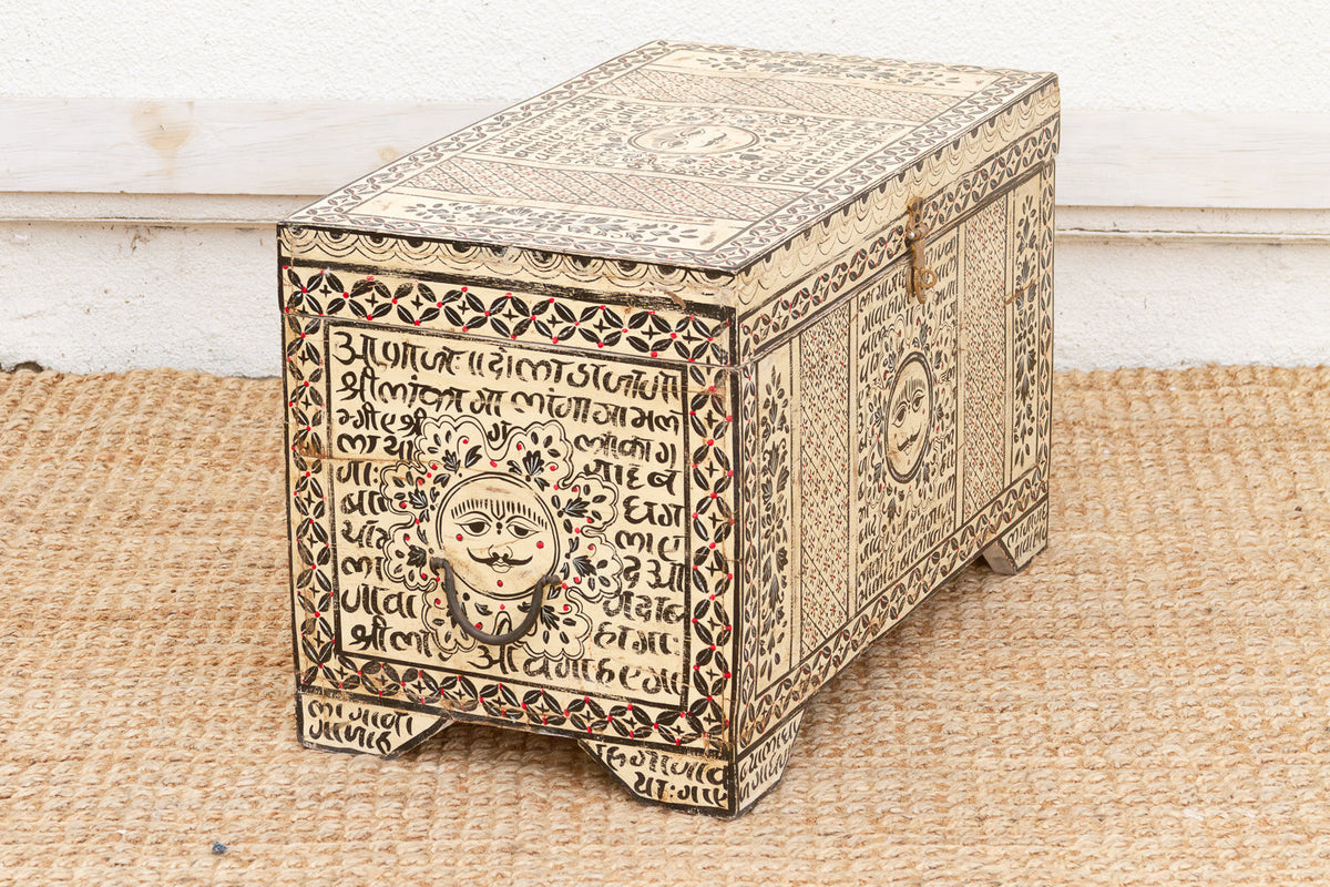Vintage "Surya" Sun-face Painted Chest