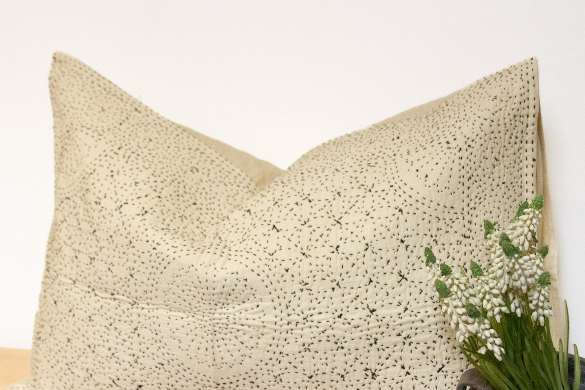 Seashell White Hand-Stitched Pillow Cover