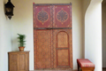 Imposing Pair of Antique Marrakech Moroccan Painted Doors