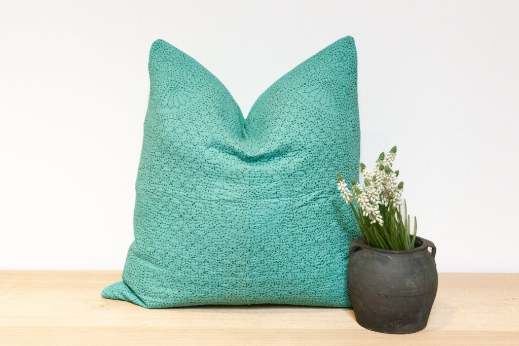 Jade Hand-Stitched Pillow Cover