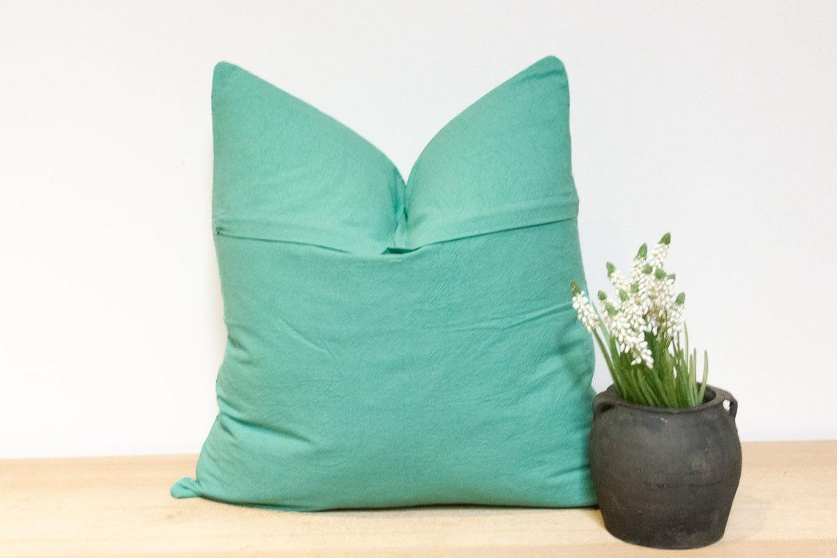 Jade Hand-Stitched Pillow Cover