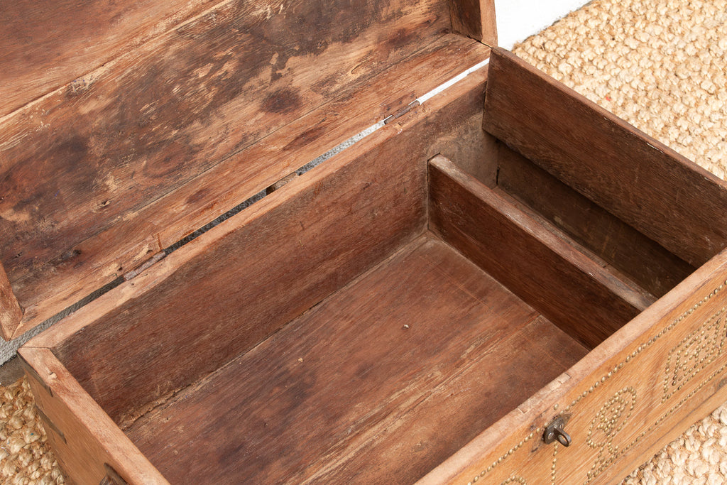 Antique Zanzibar Brass Bound Teak Chest (Trade)