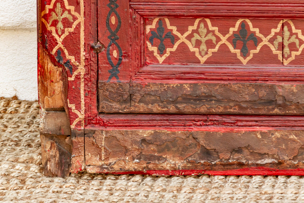 Imposing Pair of Antique Marrakech Moroccan Painted Doors