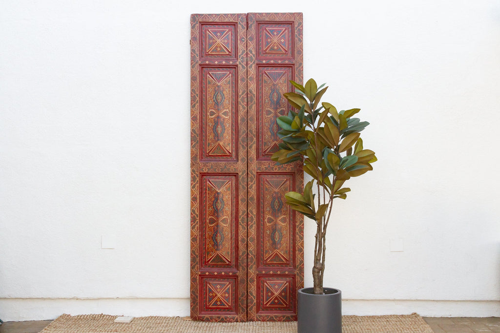 Pair of Handpainted Tall & Slim Moroccan Doors