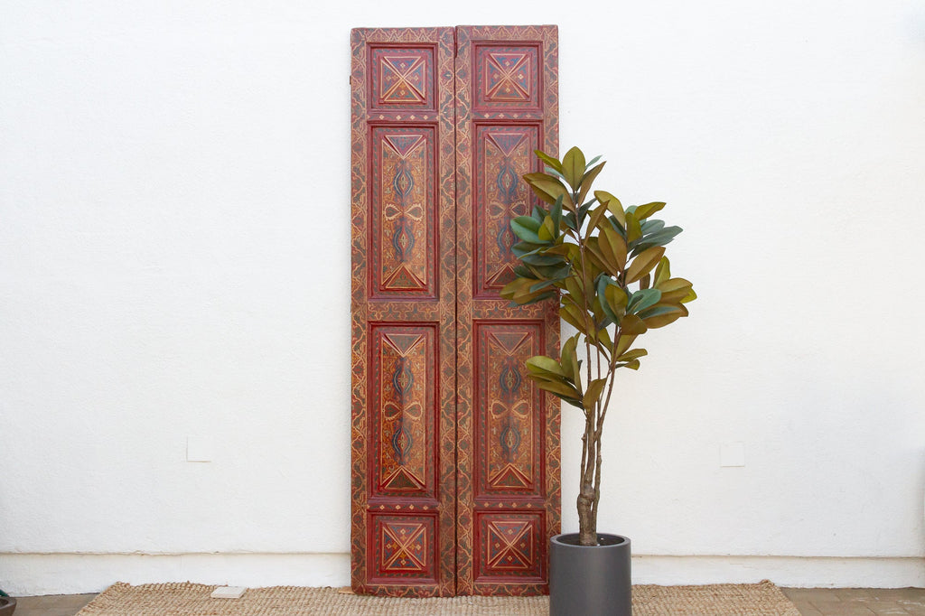 Pair of Handpainted Tall & Slim Moroccan Doors