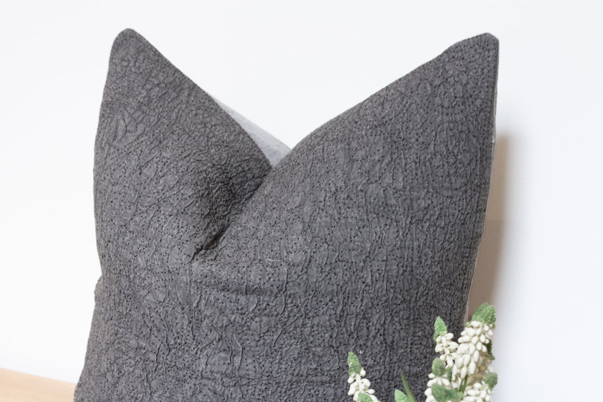 Greece stone gray Hand-Stitched Pillow Cover