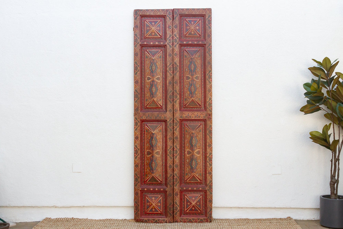 Pair of Handpainted Tall & Slim Moroccan Doors