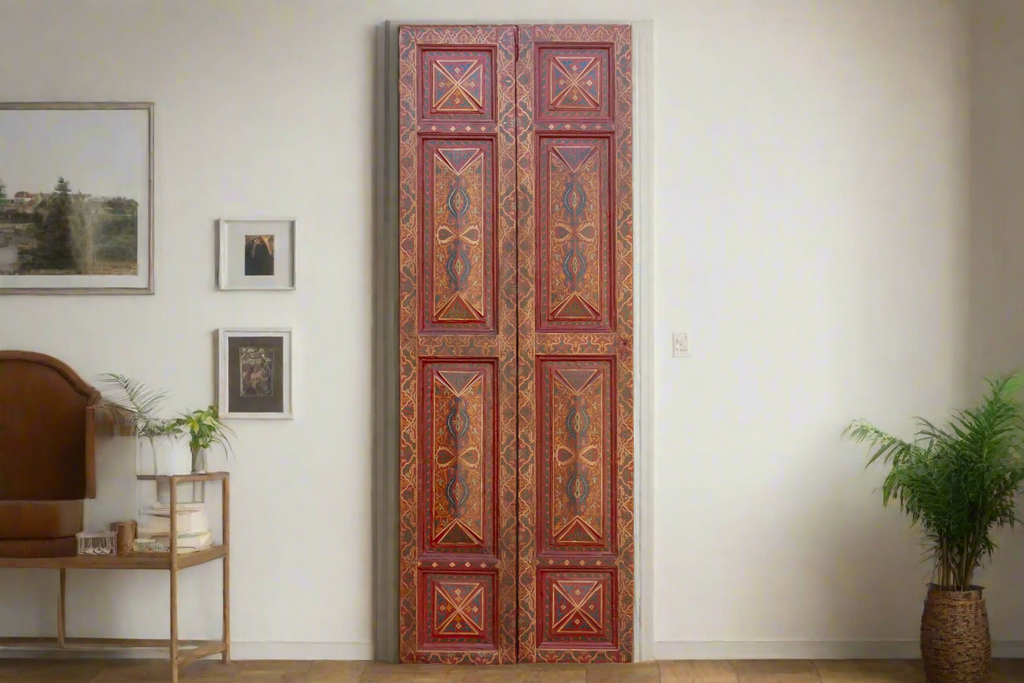 Pair of Handpainted Tall & Slim Moroccan Doors