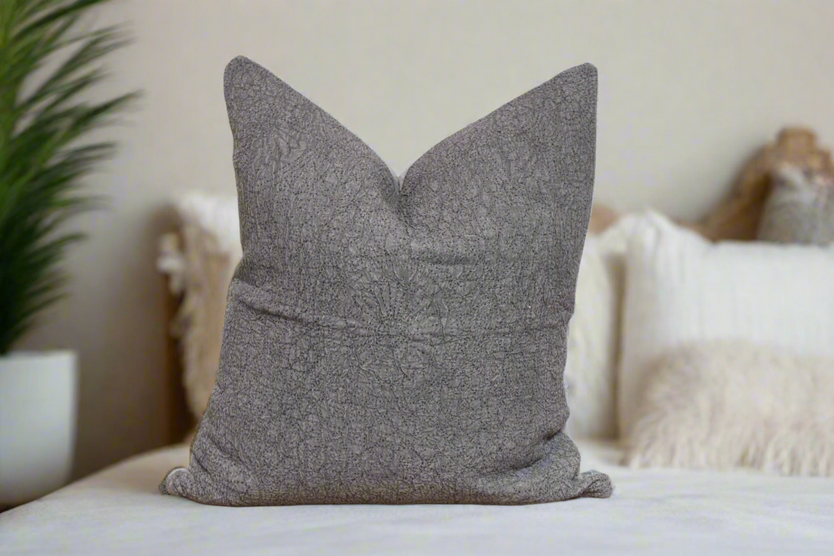 Greece stone gray Hand-Stitched Pillow Cover